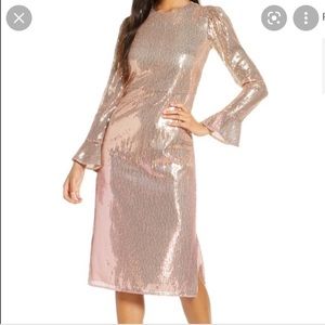 Rachel Parcell Rose Gold Shimmery Dress